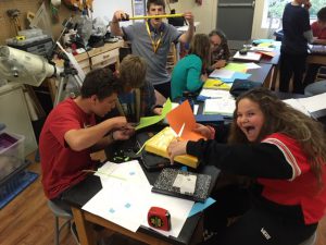 middle school students hard at work