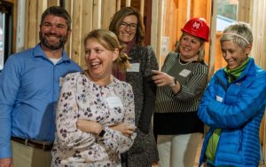parents enjoying a tour of campus expansion