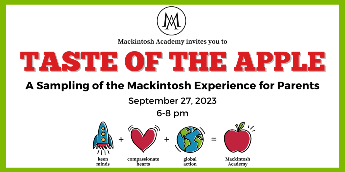 an invitation to the Taste of the Apple on Sept 27, 2023 with school logos
